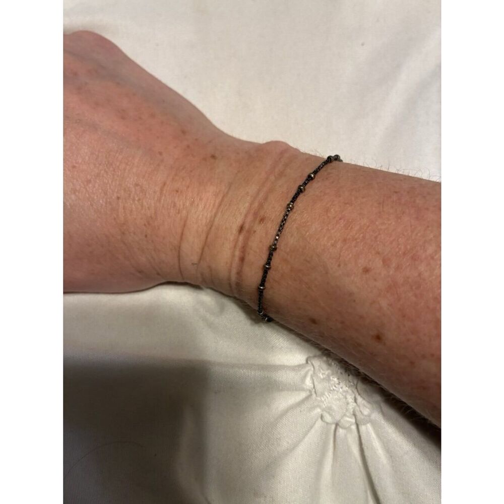 Thin Small Bronze Chain Bracelet 6.5 Inch